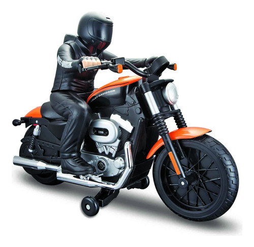 Maisto H-d Xl 1200n Nightster W/rider, Negro/naranja (82430)