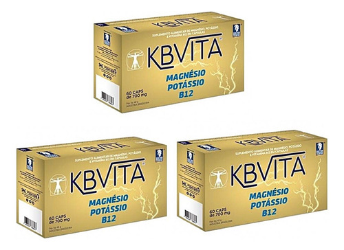 Kit 3 Kbvita Magnésio Potássio B12 60 Caps - Doctor Berger