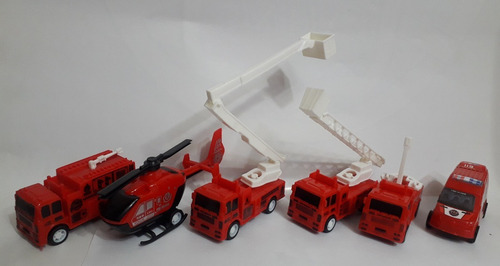 Set De Carritos Vehículos De Bomberos
