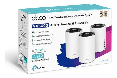 Deco X80 3pack Sistema Wifi 6 En Malla De Doble Banda Ax6000
