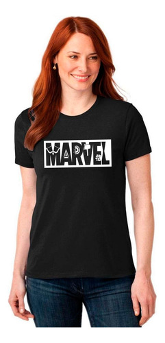 ¡oferta! Polera Manga Corta Dama Marvel 