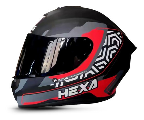 Casco Integral Edge Frankie Hexa Con Certificado Dot Motos Color Rojo Tamaño del casco 2XL