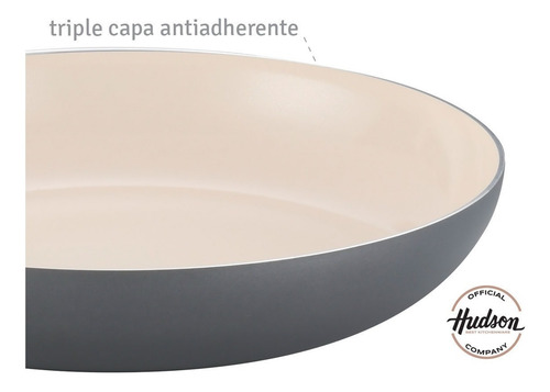 Imagen 6 de 10 de Set De Cocina Hudson Gris Con Antiadherente 7 Piezas
