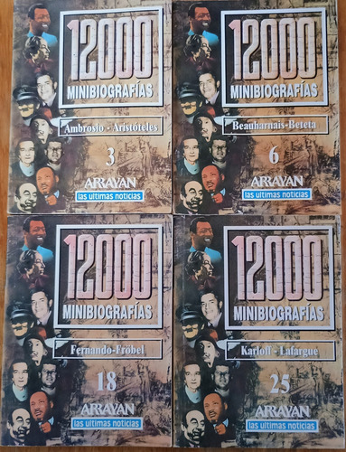 4 Tomos De La Colección  1200 Minibiografías  Arrayan