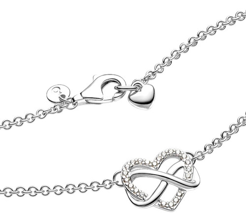 Conjunto Pandora Corazon Infinito Collar + Aretes Con Kit