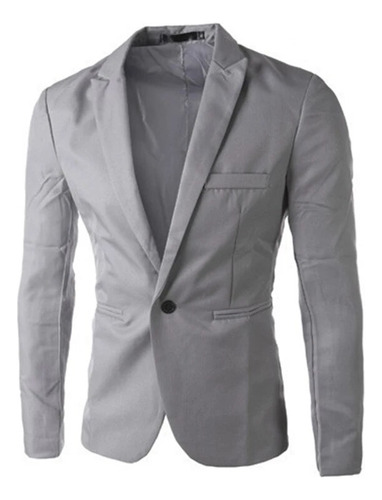 Chaqueta De Negocios Tipo Blazer Con Un Botón Para Hombre, C