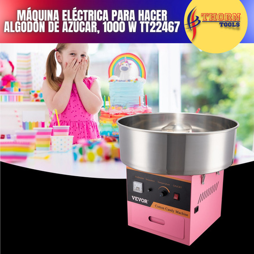 Máquina Eléctrica Para Hacer Algodón De Azúcar, 1000 W Color Rosa