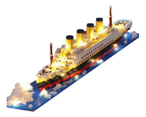 Titanic Con Luces Tipo Lego: Set 1878 Bloques Armables