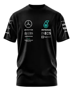 Remera Mercedes Benz Lewis Hamilton 44 F1 Algodón X