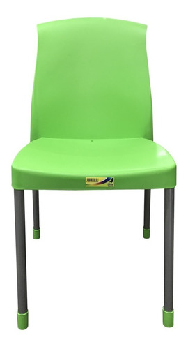 Silla Plastica Y Caño Reforzada Diseño Galana Bar Verde