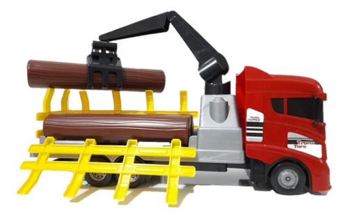 Imagem 7 de 9 de Brinquedo Caminhão Tora De Madeira Com Guindaste Articulado