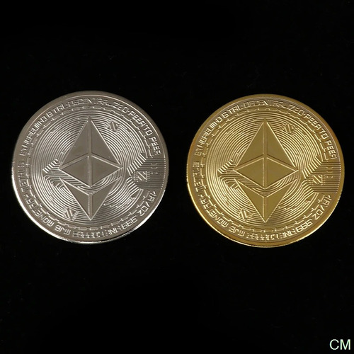 Ethereum Criptomoneda Oro Plata Ether Eth Moneda Fantasia