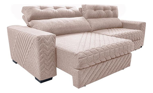 Sofá Retrátil E Reclinável 3,15m Cama Inbox Style. Linho