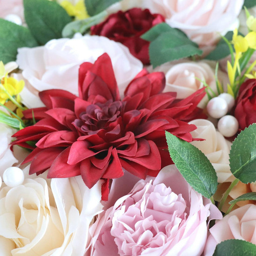 Caja De Flores Artificiales Set Diy Boda Fake Rose Peony