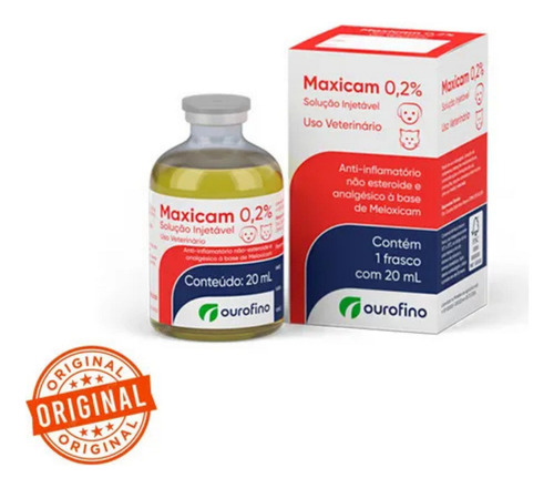 Maxicam 0,2% Solução Ingetável 20ml Cães Gatos Ourofino