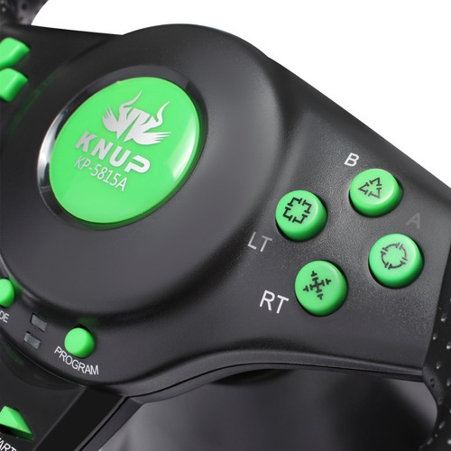 Volante De Vibração C/ Pedal E Cambio Gamer Pro Kp-5815a P/ Verde