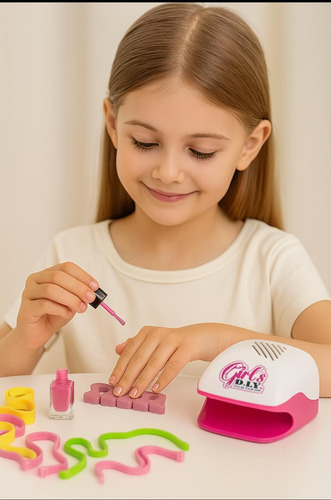 Kit Manicura Lampara Seca Esmalte Brillo Crea, Decora Y Uñas
