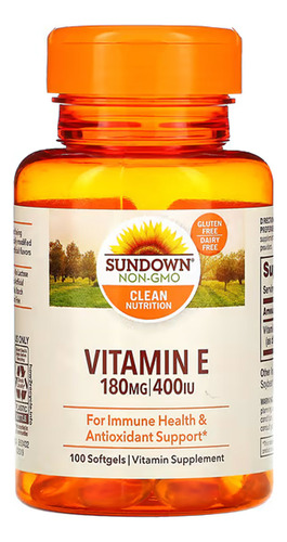 Vitamina E 400 Ui Sundown Naturals 100 Cápsulas