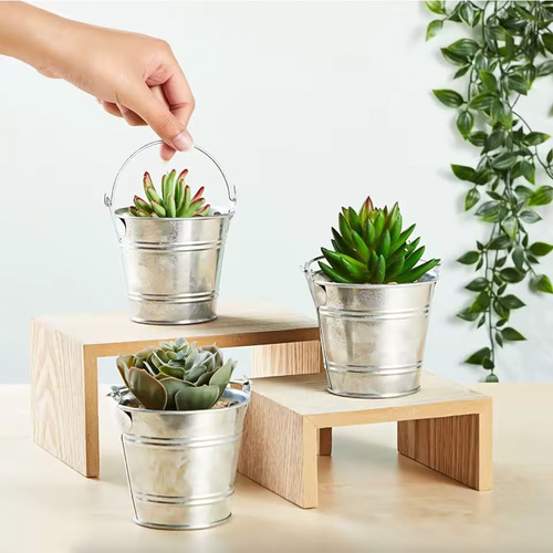 Cubeta Lamina Galvanizada Metal Americana 620ml 10cm 6pzs