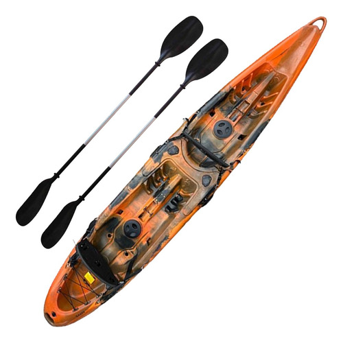 Kayak Fisherman Doble + Remos + Respaldos Travesia Paseo 