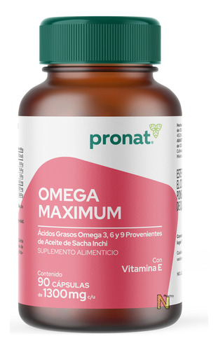 Pronat Omega Maximum - Omega 3, 6, 9 -  90 Caps - Sabor Natural