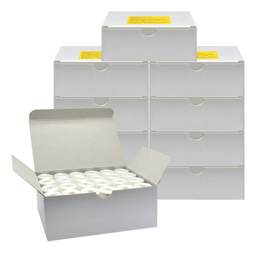Bobinas Prellenadas Para Bordadora 10 Cajas Con 144 Pzas C/u Color Blanco