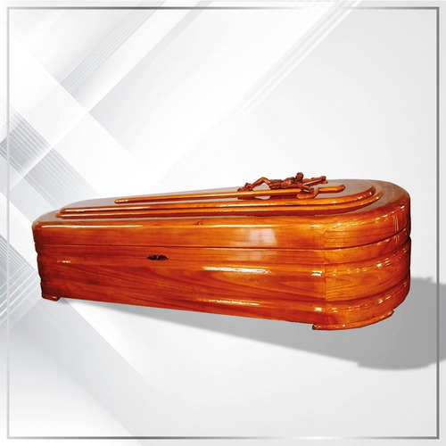 Ataud De Madera Vidrio Velación Con Cerradura Español
