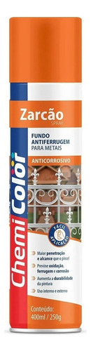 Zarcão Spray Chemicolor Fundo Metal Ferroso Proteção Anticor