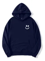 Comprar Buzo Canguro Hoodie Hombre Mujer Niño Azul Algodon Estampado