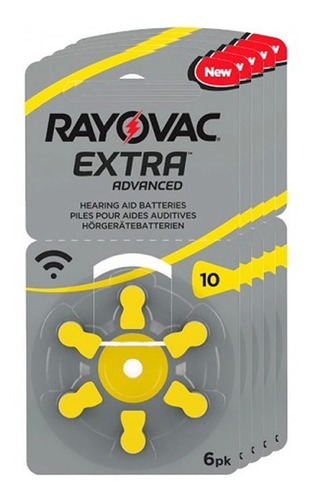 Imagen 1 de 3 de 30 Pilas Audifono Rayovac Extra Advanced Nro 10 Pr70 1,45v