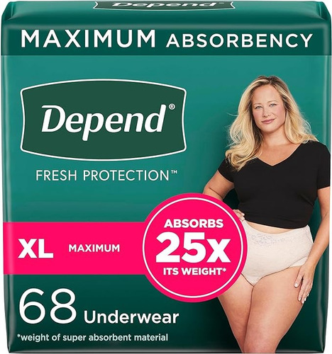 Depend Fit-flex Ropa Interior De Incontinencia Para Mujer Xl Talla Xl