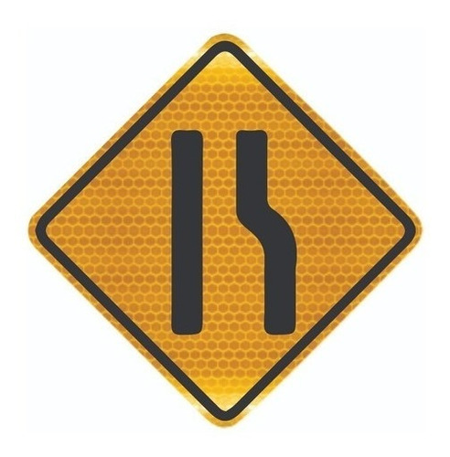 Placa Estreitamento De Pista À Direita Refletivo A-21c Ti