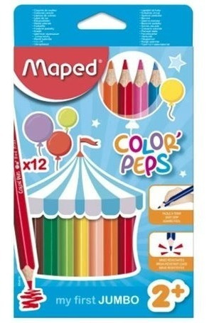 Lapices Pinturitas De Color Maped Color Peps Maxi X12 Largo