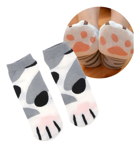 Tin Calcetines Gato Huella Kawaii 1 Par Tines Garrita Gato 