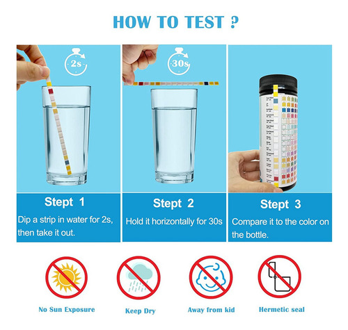 Kits De Prueba De Agua 16 En 1, 100 Tiras De Prueba De Agua