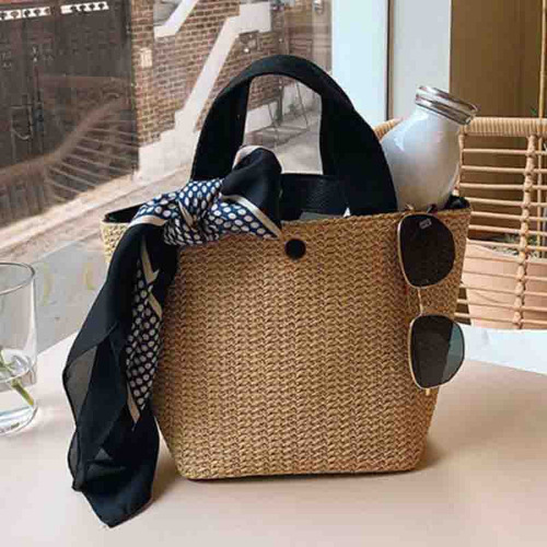 Bolsa De Paja Grande Estilo Bolso Súper Espaciosa