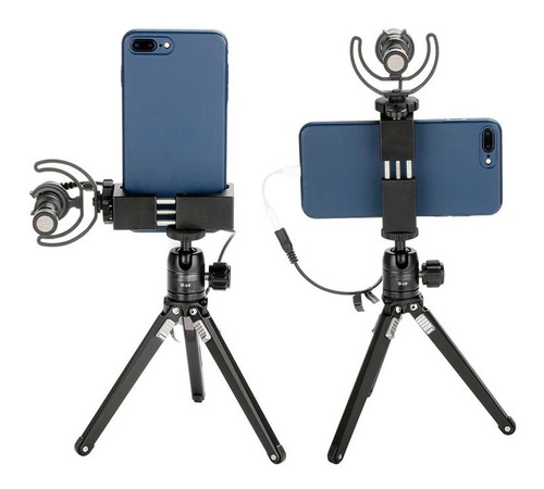 Imagen 4 de 7 de Soporte Celular St02s Metalico Con Zapata Vlog Home Office