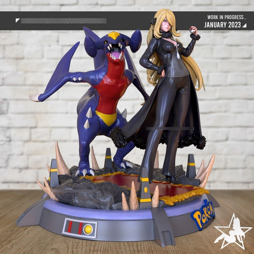 Archivo Stl Impresión 3d - Pokemon - Cynthia Garchomp - Oxxo