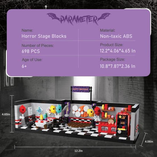 Xalvitra Fnaf Stage Halloween Pizzeria Juego De Bloques De C
