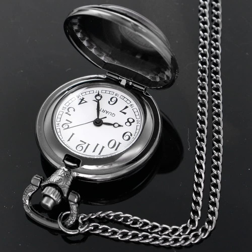 Reloj De Bolsillo Tiong Retro De Cuarzo Con Cadena 80 Cm