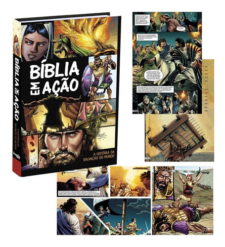 Imagem 2 de 6 de Bíblia Em Acao Em Quadrinhos Capa Dura Original
