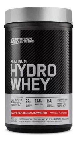 Whey Platinum Hydro 800g Optimum Nutrition Sabor Morango