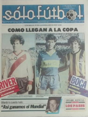 Solo Futbol 53 Tapa River,boca,bilardo 1986,poster Acassuso