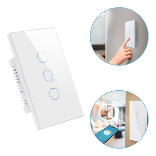 Interruptor Inteligente Wifi Touch Smart 3 Botoes Digital