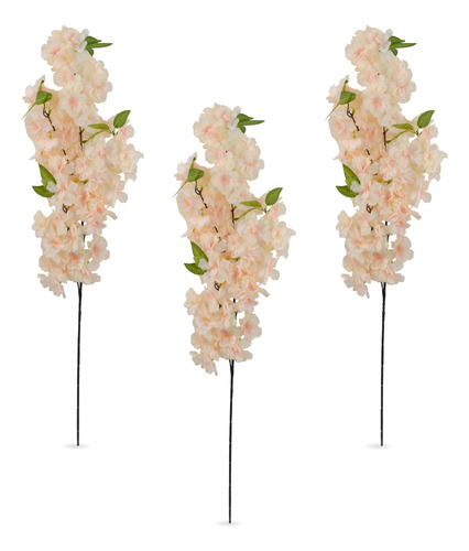 Pack 3 Ramo De Flores Artificiales Flores De Cerezo 100cm 