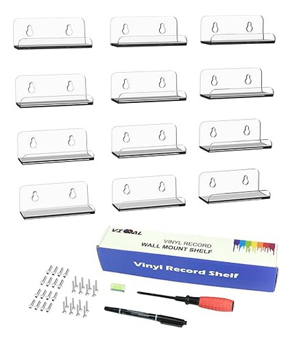 Estantes De Discos Vinilos Soportes De Pared 12u Transparent