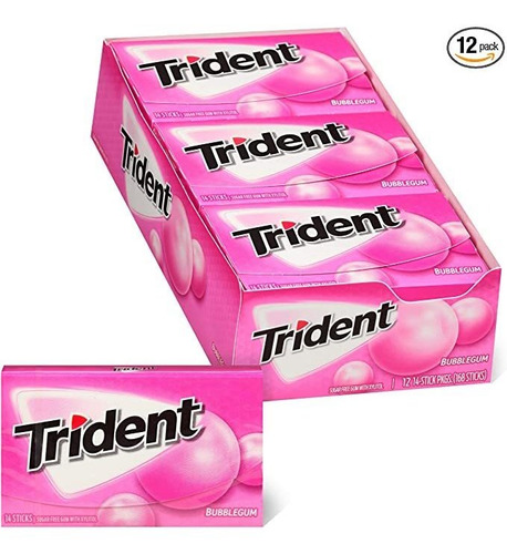 Chicle Trident Chicle Sin AzĂșcar, Hecho Con Xilitol, 12 Paqu