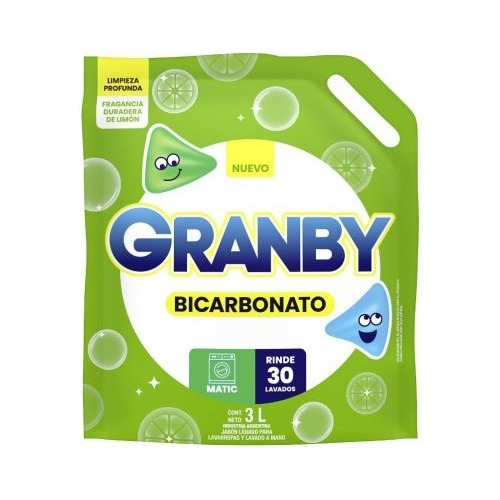 Granby Liquido Para Lavar Ropa X3 Litros Caja X4