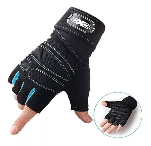 Guantes de entrenamiento, guantes negros para hombres y mujeres, guantes  transpirables de medio dedo, guantes de ejercicio de fitness, guantes