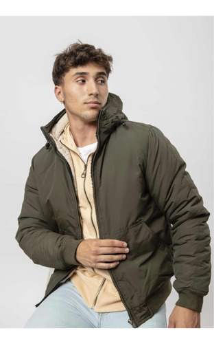 Campera Hombre Aviadora Impermeable Con Guata Y Corderito